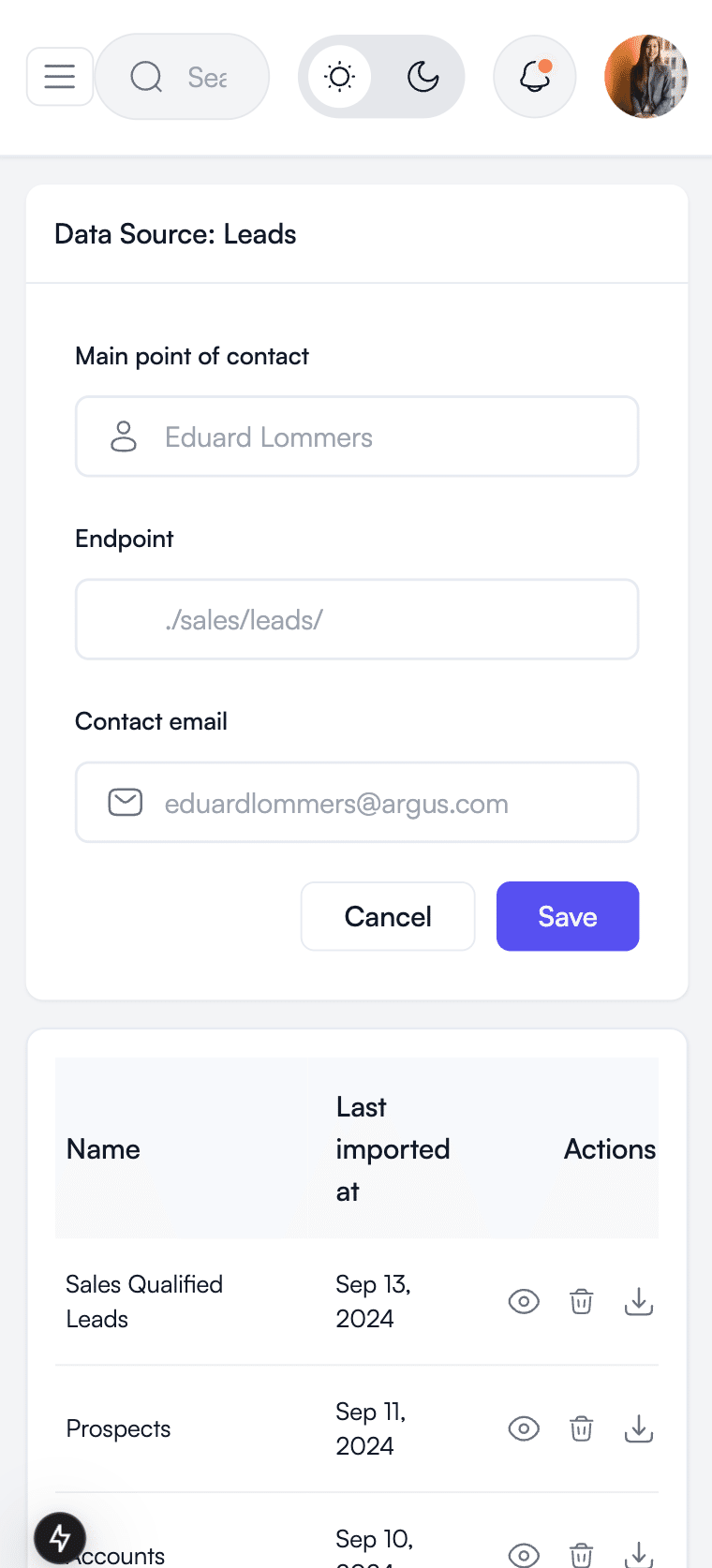 DMS mobiele weergave
