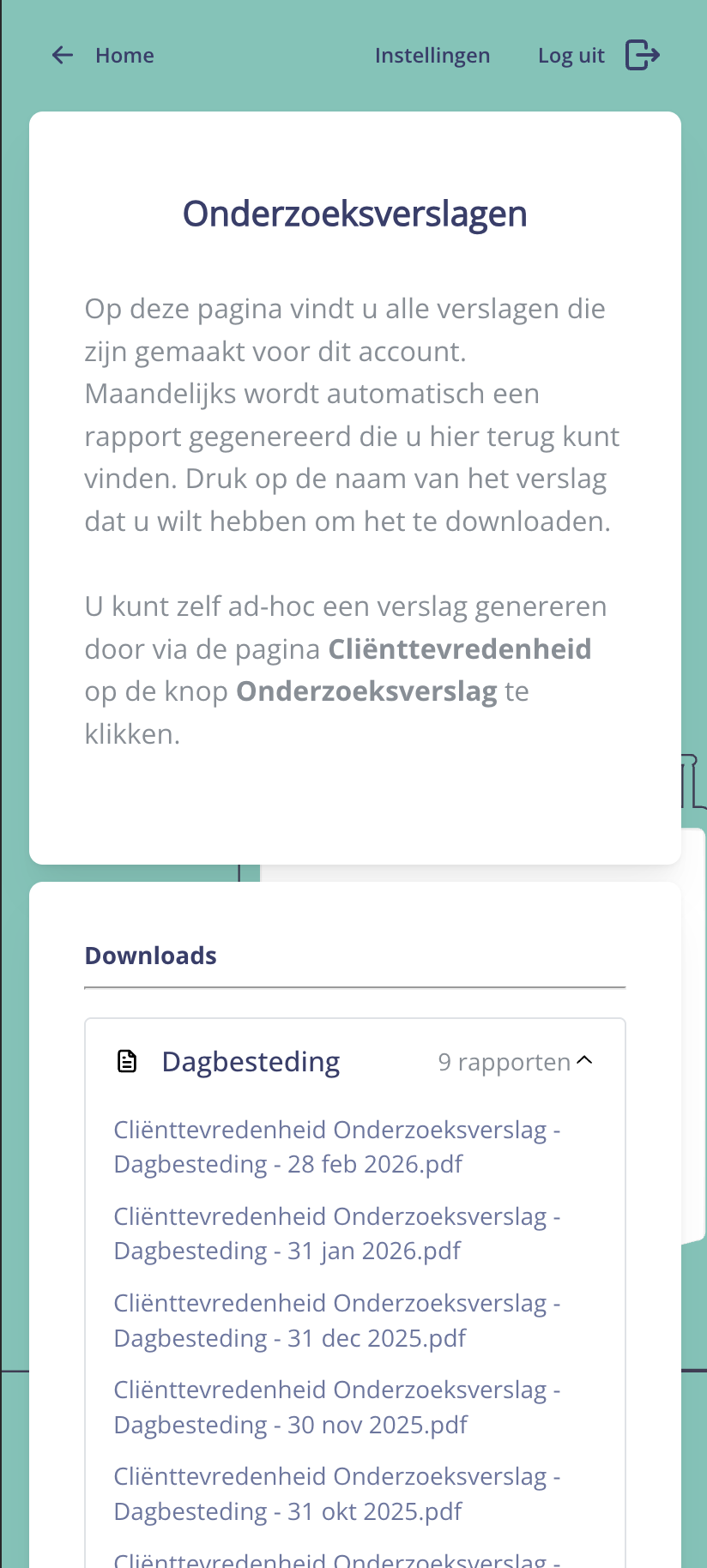 Zorgkeuze mobiele weergave